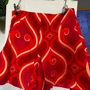 Zara Red and Orange Patterned Fabric short set